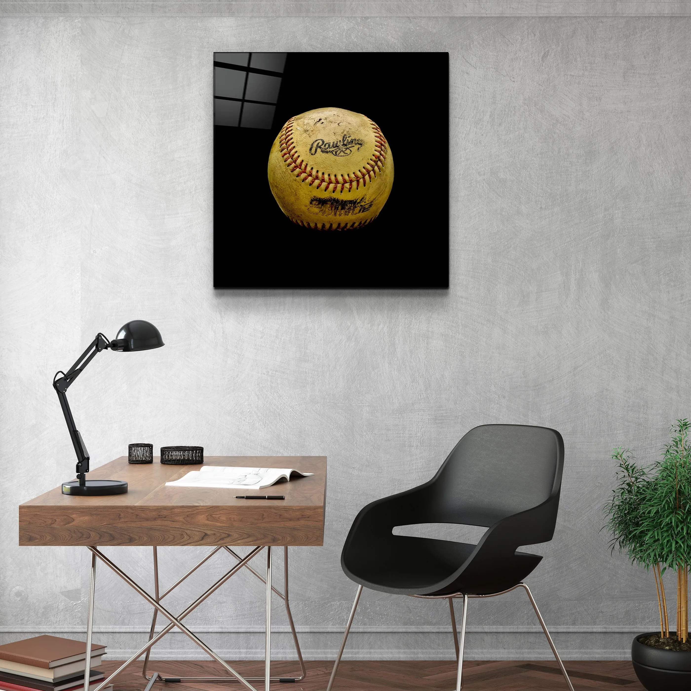 ."Recolored Designs - Baseball". Glass Wall Art