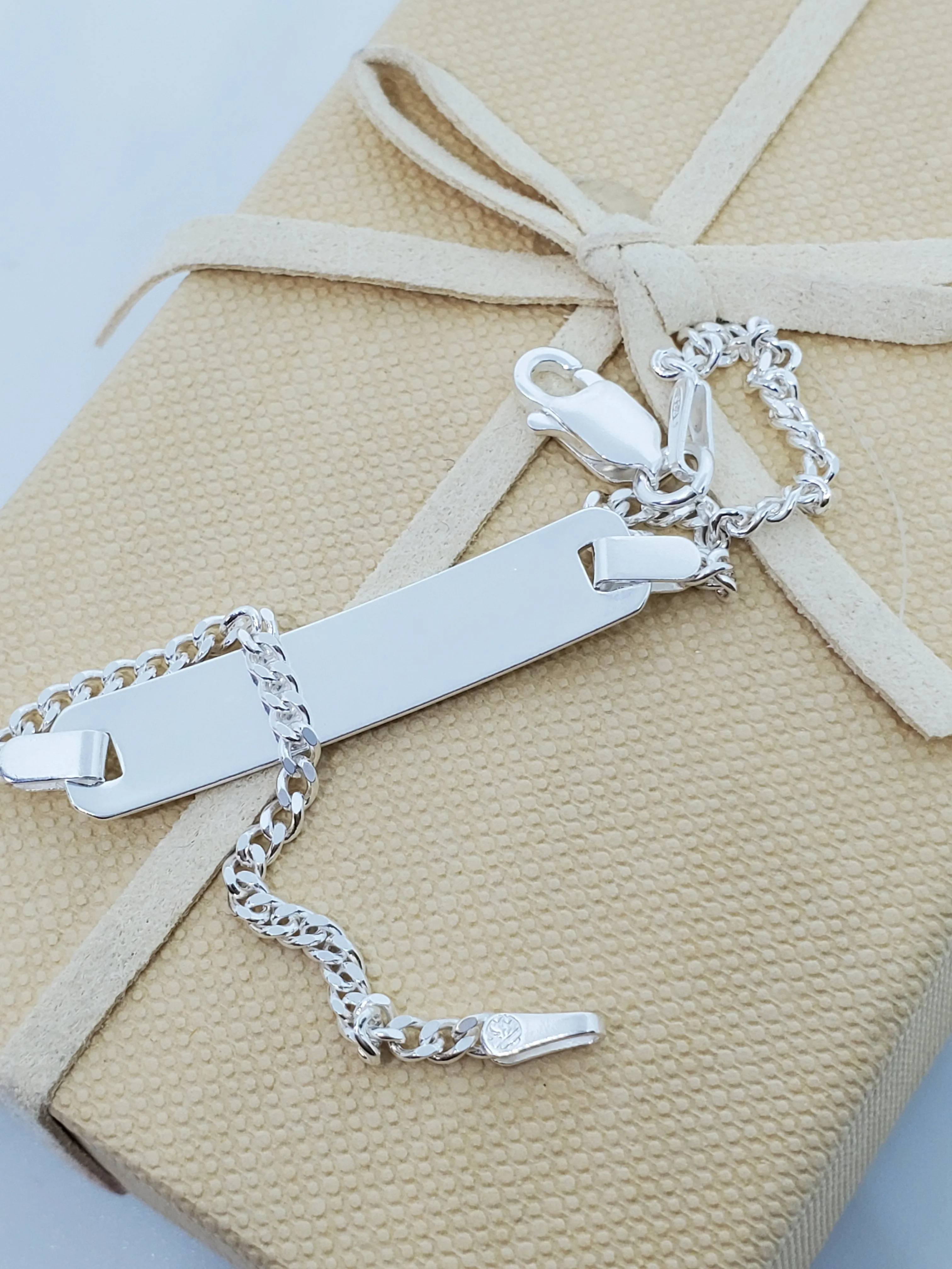 Real silver baby ID bracelet