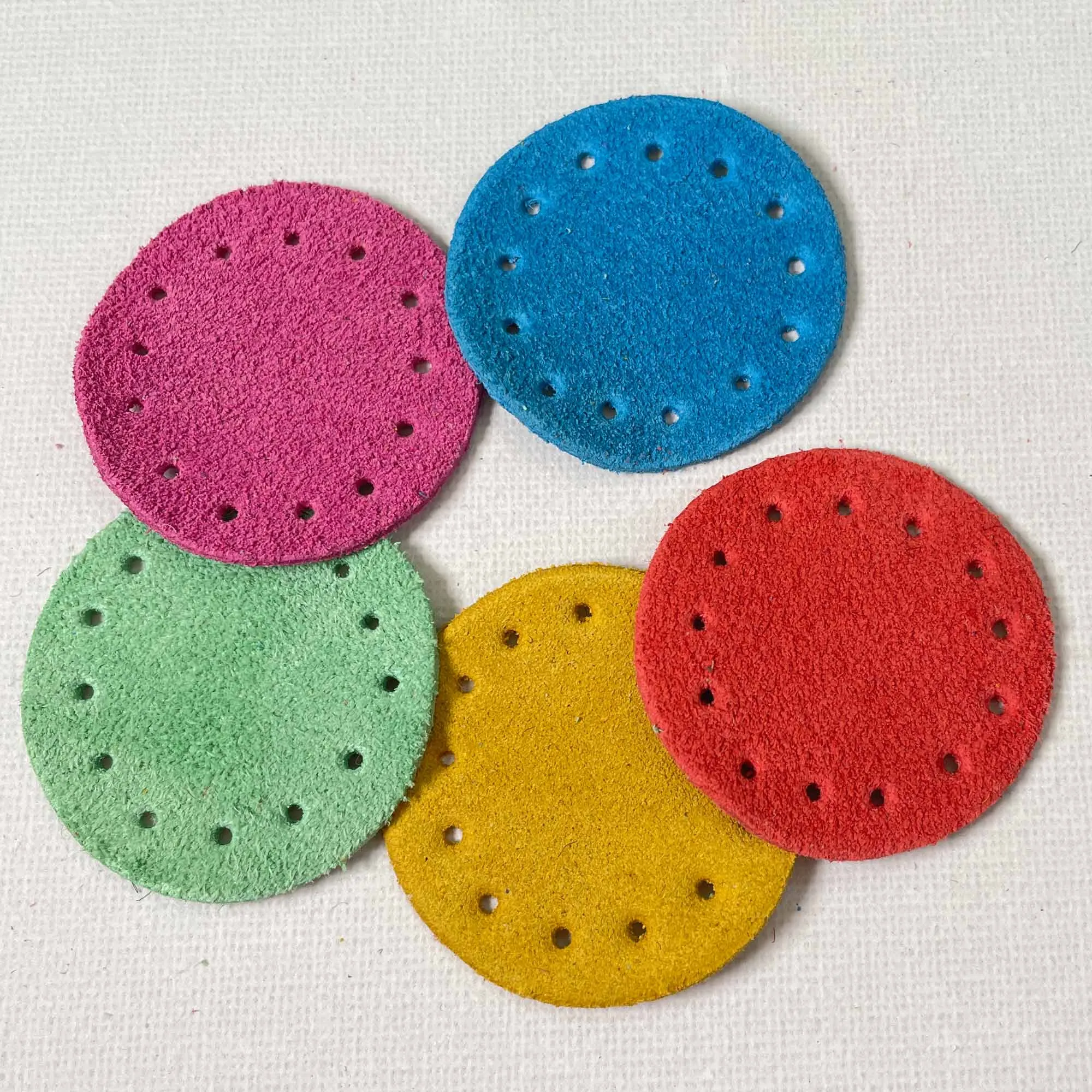 Round Patches Real Suede in many Colours