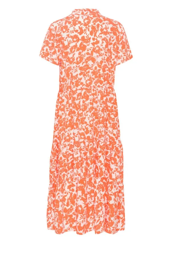 Saint Tropez Eda Tiered Dress Orange White