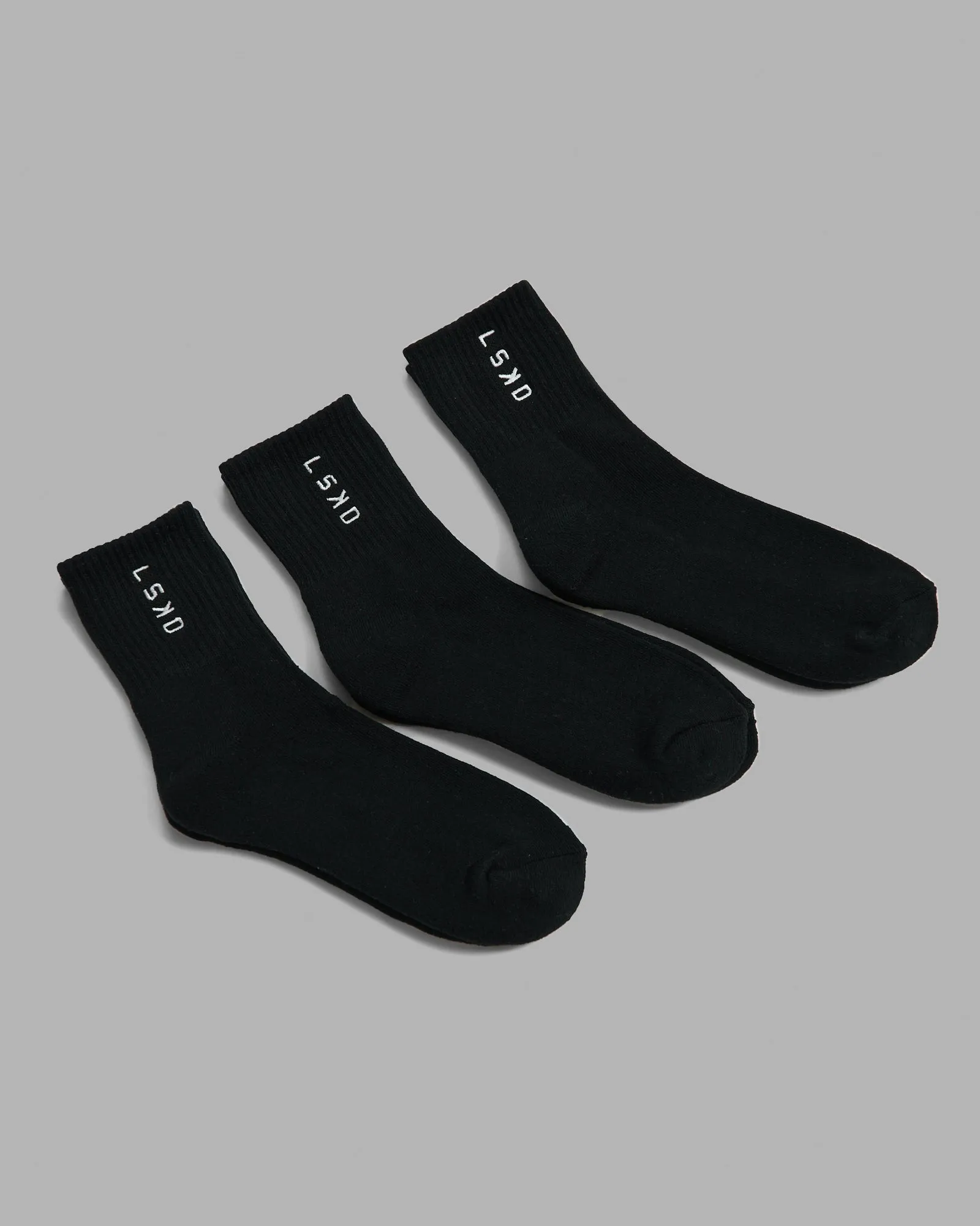 Signal 3 Pack Quarter Socks - Black-White