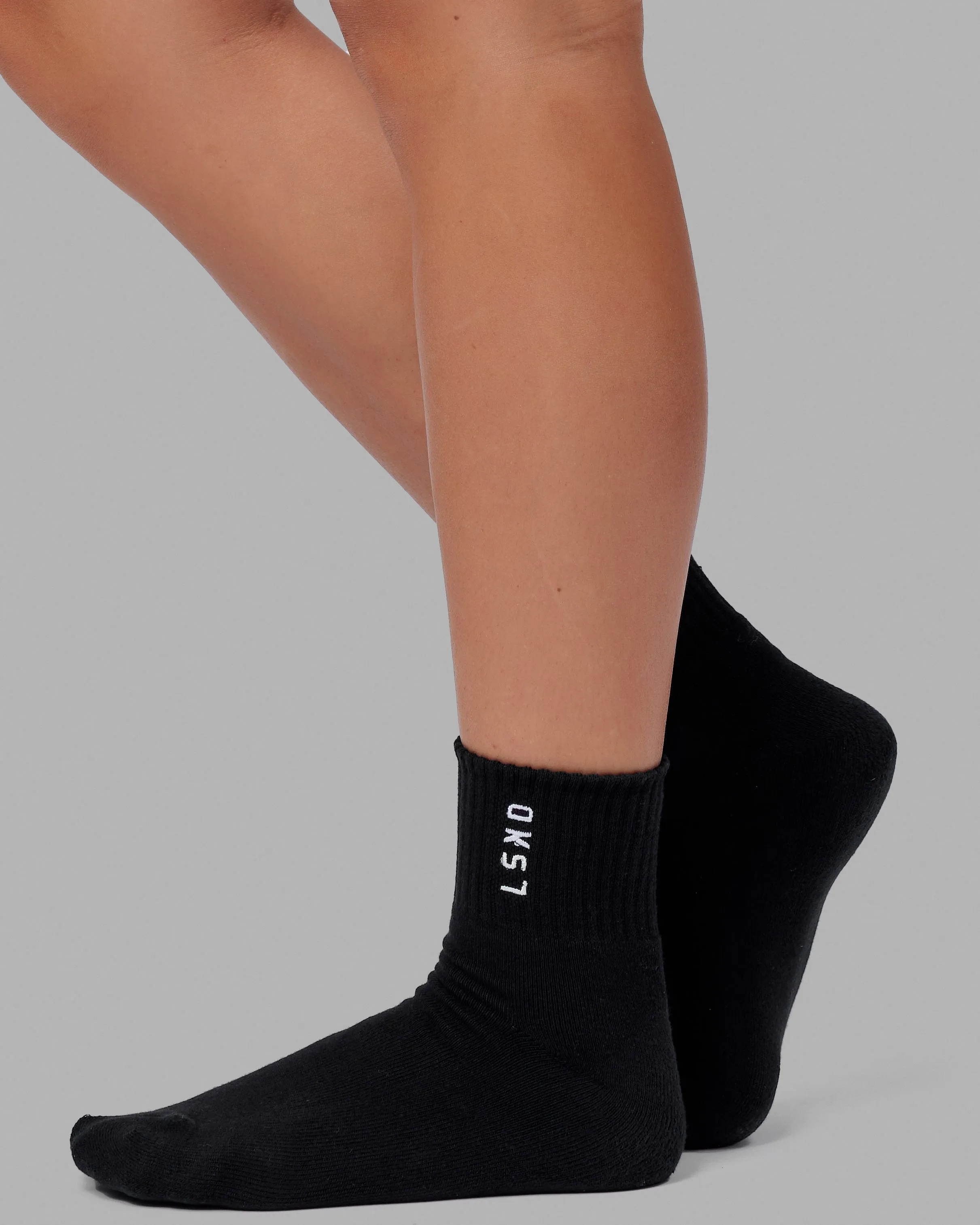 Signal 3 Pack Quarter Socks - Black-White