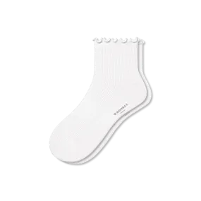 Women's Frilly Rib Quarter Socks