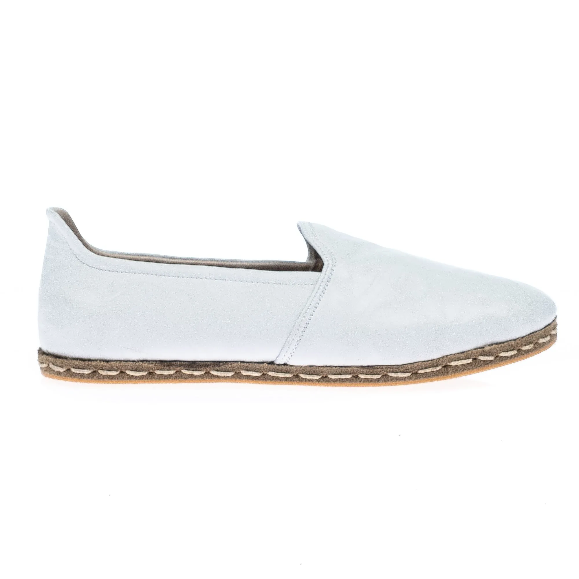 Women's Wrinkled White Slip On Shoes