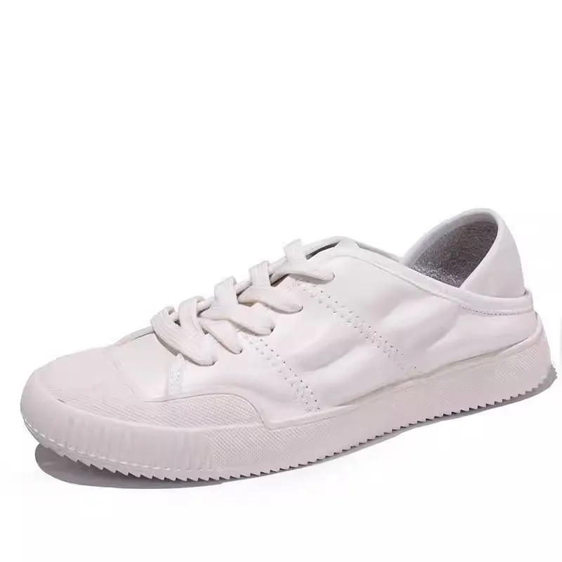 XIANGTUIBAO  Sheepskin Version  Spring New Leather White Shoes Women's Summer Thin Heel Flat Casual Shoes German Training Shoes